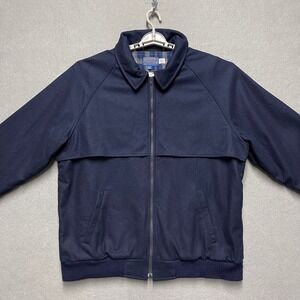 VTG Pendleton Bomber Jacket Men XL Tall Blue Wool Plaid Swing Top Harrington USA